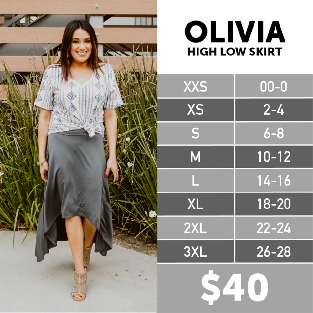 LuLaRoe Olivia High Low skirt - Picture 3 of 3